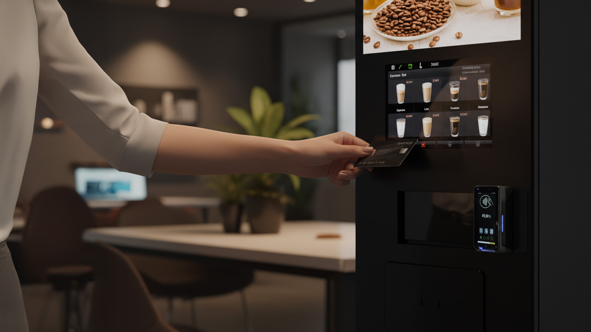 Kahve otomatı temassız ödeme ve uzaktan yönetim sistemi